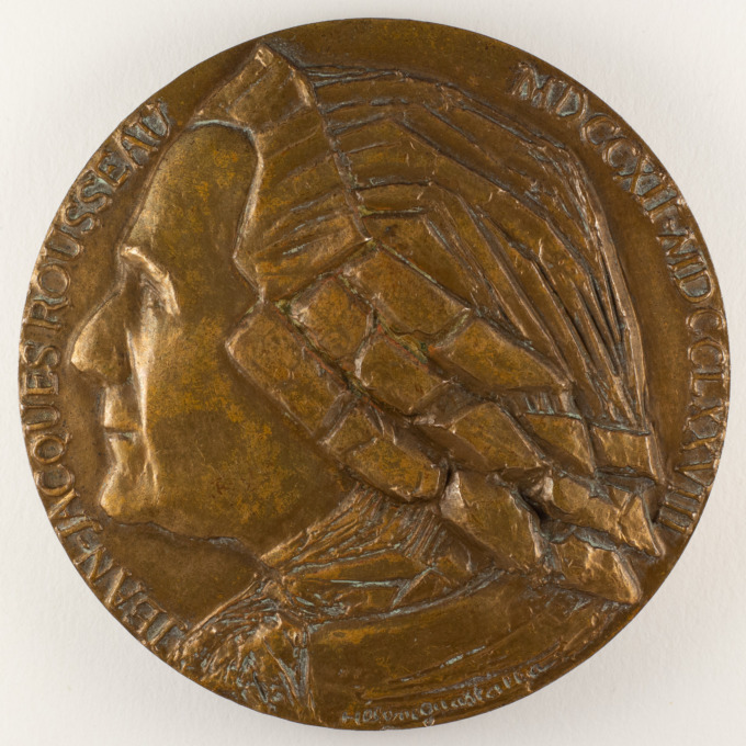 Jean-Jacques Rousseau Medal - Signed by Hélène Guastalla - obverse