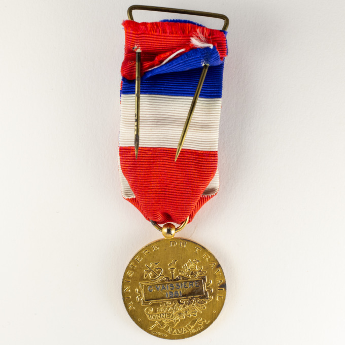 Médaille d'honneur du travail - 30 ans - 1981 - Signée par Alfred Borrel - revers