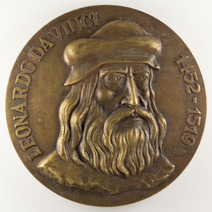 Médaille Léonard de Vinci - 1452-1519 - Signée par Baltazar - avers