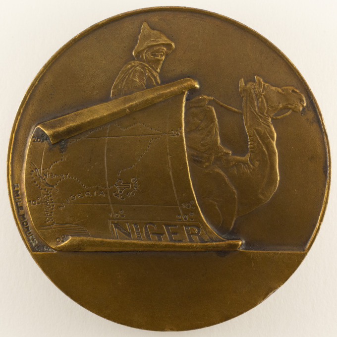 Médaille Touareg Bogoliten - 1930 - Exposition coloniale - Niger - par E. Monier - revers