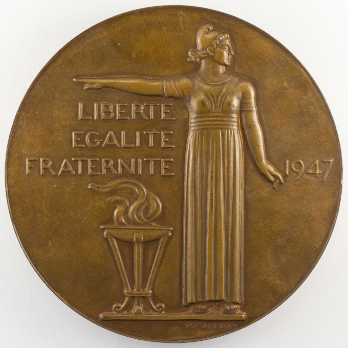 Vincent Auriol Medal - President of the Republic - 1947 - by P. Poisson - reverse