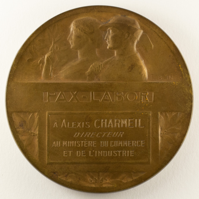 Medal of the Trade Union of Manufacturers of Metal Articles - by E. Blin - reverse