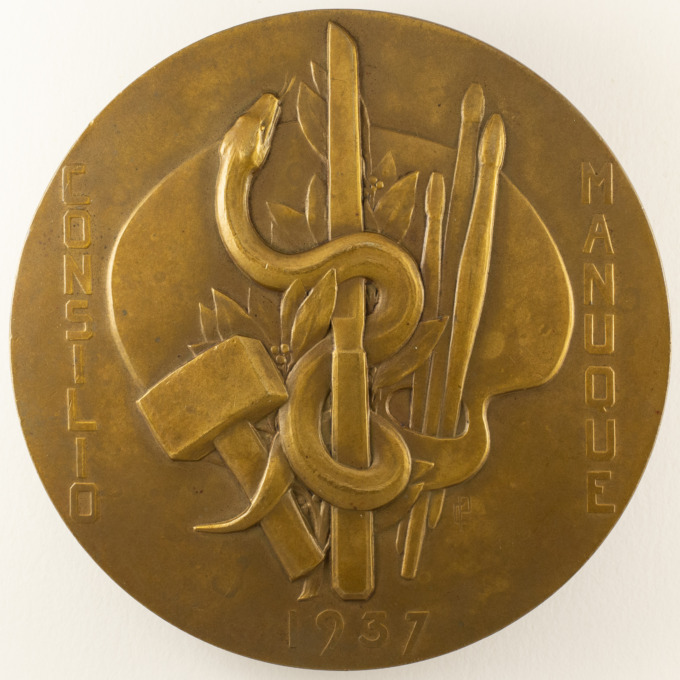 Médaille Professeur Raymond Grégoire - 1937 - signée par Charles Pillet - revers