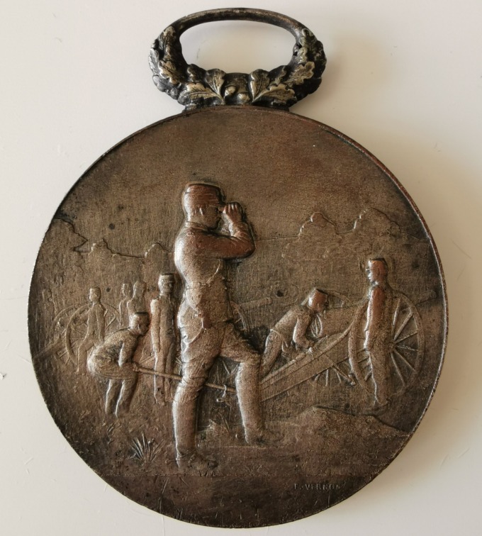 Médaille Société de tir au canon - Poitiers - 1895 - Signée par F. Vernon - avers