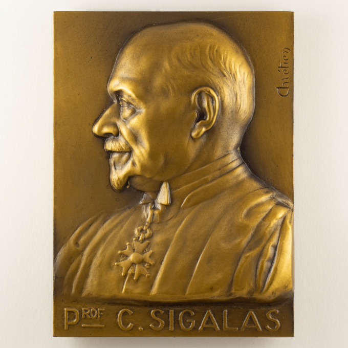 Professor Clément Sigalas plaque medal - Bordeaux - by Abel Chrétien - obverse