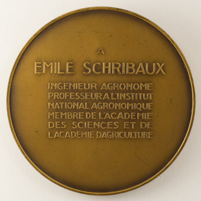 Émile Schribaux Medal - Agronomist - Plant improvement - by Vaillant-Martin - reverse