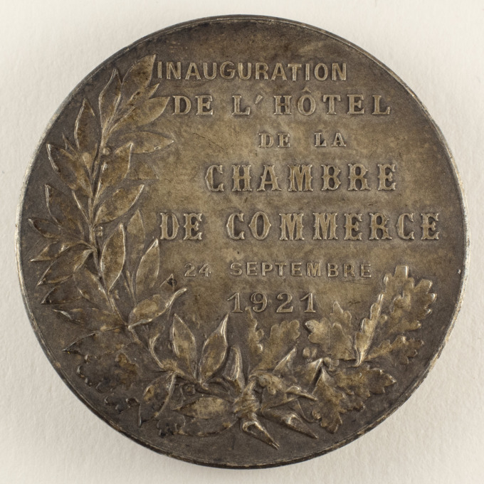 Médaille Inauguration de l'hôtel de la Chambre de Commerce d'Évreux - 1921 - revers