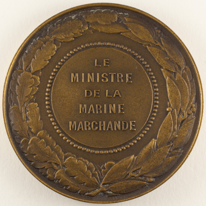 Médaille Ministre de la marine marchande - Signée par Adolphe Lavée - revers