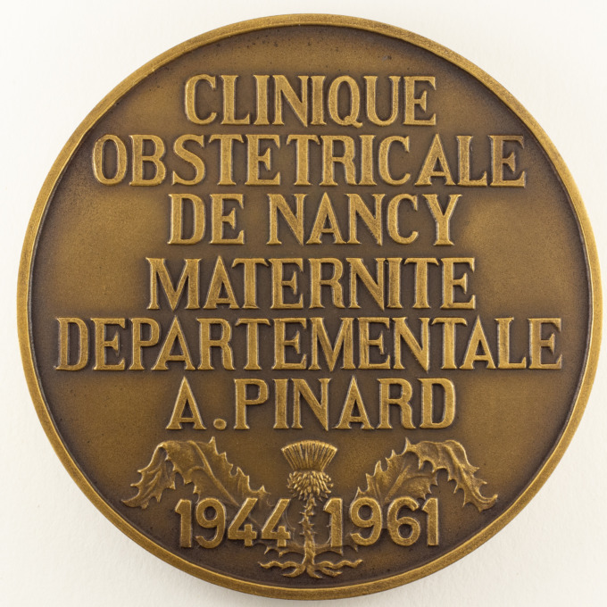 Médaille Pr Henri Vermelin - Gynécologue accoucheur - Nancy - par G. Crouzat - revers