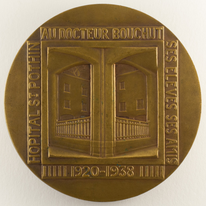 Dr. Léon Bouchut Medal - St-Pothin Hospital (Antiquaille Lyon) - Cl. Linossier - reverse