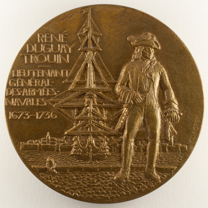 Médaille - Duguay Trouin - Lieutenant Général des armées navales - par H. Dropsy - avers