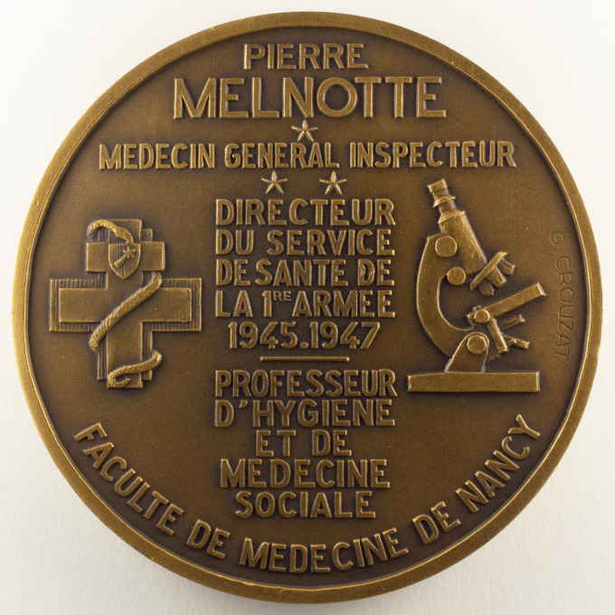 Professor Pierre Melnotte Medal - Nancy - signed by Georges Crouzat - reverse