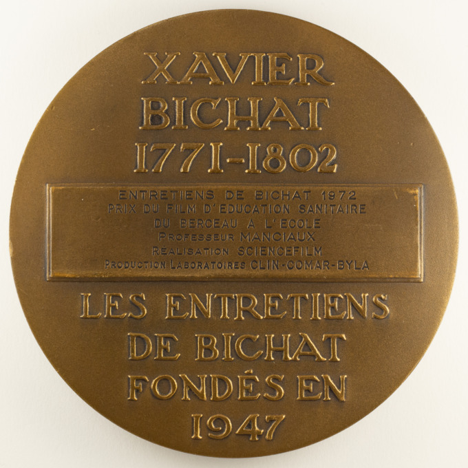 Médaille Xavier Bichat - Les entretiens de Bichat 1972 - signée R. Delamarre - revers