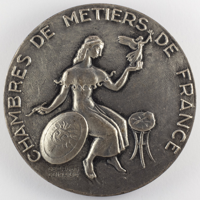 Médaille Chambres de métiers de France - Minerve - Signée par Georges Guiraud - avers