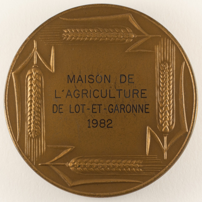 Médaille Maison de l'agriculture - Lot-et-Garonne - Marianne - par J. H.-Coëffin - revers