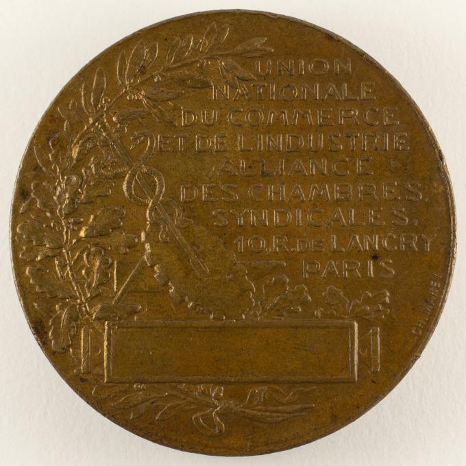 Médaille Union Nationale du Commerce et de l'Industrie - par Charles Marey - revers