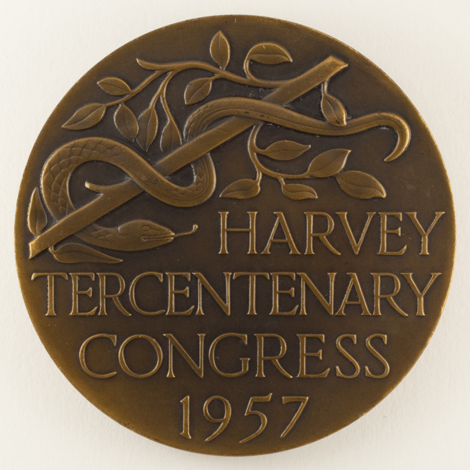 Doctor William Harvey Medal - Tercentenary - 1957 - Blood Circulation - reverse