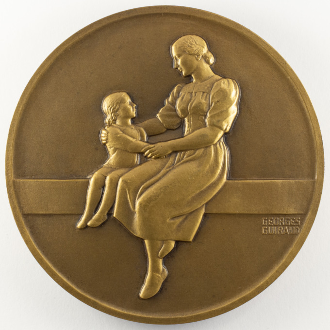 Médaille Enfants de France - Suisse - Maréchal Pétain - signée Georges Guiraud - avers