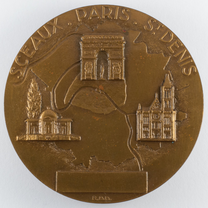 Seine Department Medal - Sceaux Paris Saint-Denis - signed RB Baron - reverse