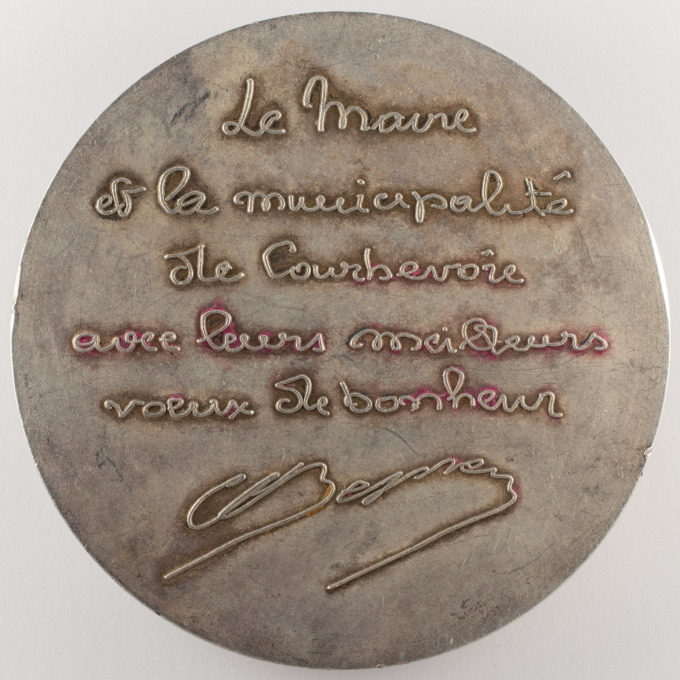 Wedding medal - Jean Marais - Madeleine Sologne - The Eternal Return - Drago - reverse