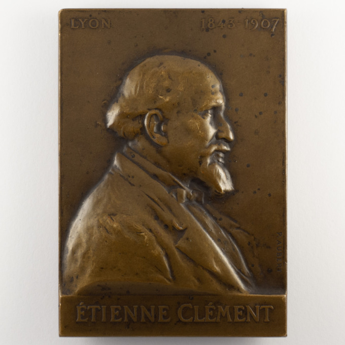 Plaque medal of Doctor Étienne Clément - Lyon - Signed by Paul Aubert - obverse