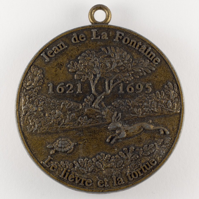 Médaille 20e course Paris-Versailles - 1995 - Tricentenaire Mort de La Fontaine - revers