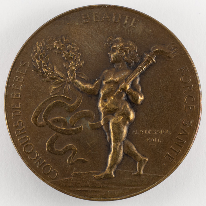 Médaille Concours de bébés - Alençon 1904 - Signée par Alphonse Desaide - avers