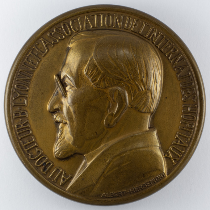 Doctor Barthélémy Lyonnet Medal - Lyon - signed by Albert Herbemont - obverse