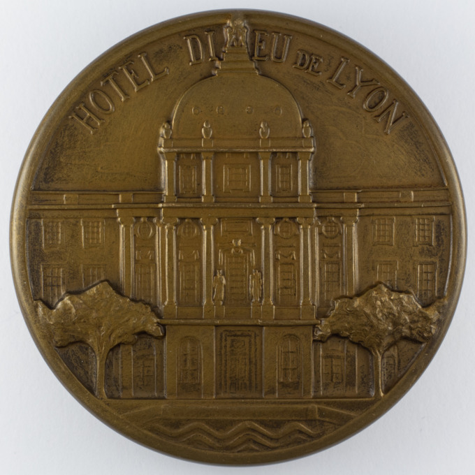 Doctor Barthélémy Lyonnet Medal - Lyon - signed by Albert Herbemont - reverse