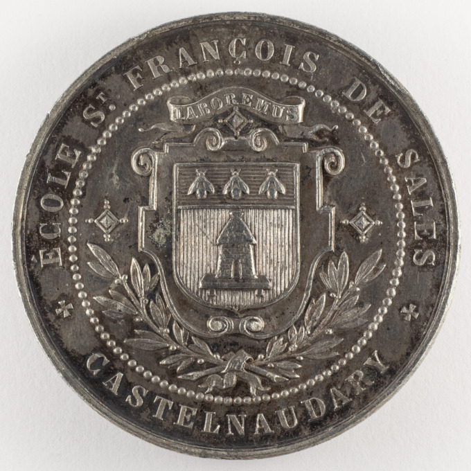 Médaille École Saint-François-de-Sales - Castelnaudary - Signée par Trouchou - revers