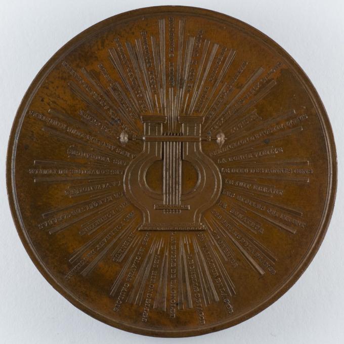 Médaille Pierre-Jean de Béranger - 1833 - Chansonnier - par David d'Angers - revers