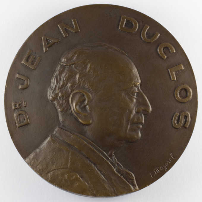 Médaille Dr Jean Duclos - Faculté de médecine de Lyon - signée par F. Majorel - avers