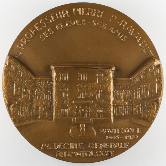 Médaille Pr Pierre P. Ravault - Rhumatologie - Lyon - par Henri Lagriffoul - revers