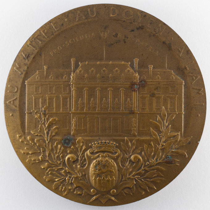 Médaille Pr. Albert Pitres - 1914 - Neurologue - Bordeaux - signée Paul Richer - revers