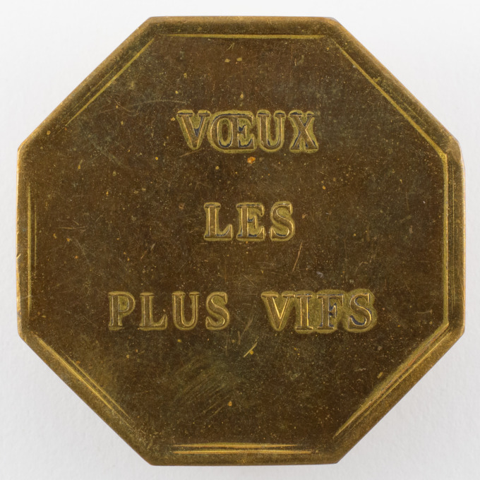 Octagonal medal - Wishes, love, marriage - Émile Verhaeren - reverse