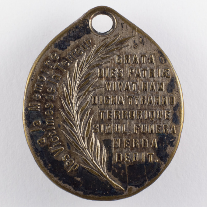 Médaille Chute de Robespierre - à la mémoire des victimes de la Terreur - revers