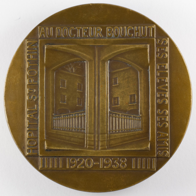 Dr. Léon Bouchut Medal - St-Pothin Hospital (Antiquaille Lyon) - Cl. Linossier - reverse