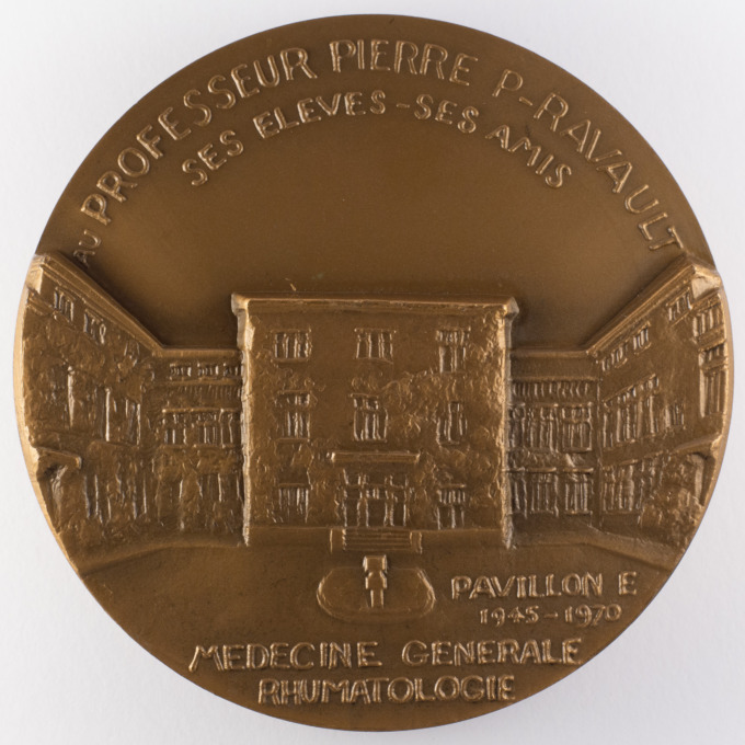 Medal Pr Pierre P. Ravault - Rheumatology - Lyon - by Henri Lagriffoul - reverse