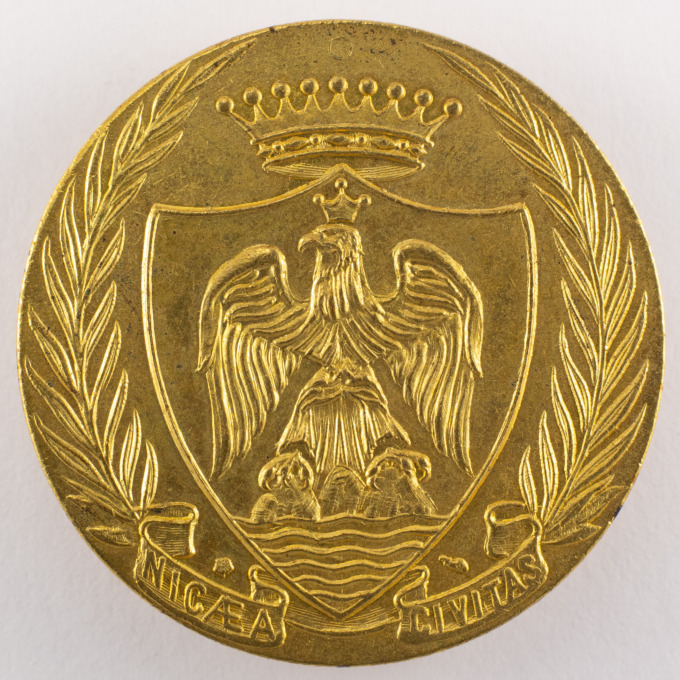 Médaille Ville de Nice - armoiries - en écrin-carnet - revers