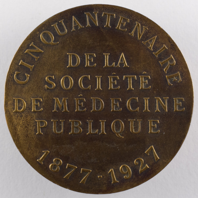 Médaille 50 ans Société de Médecine publique - Louis Pasteur - par G. Prud'homme - revers