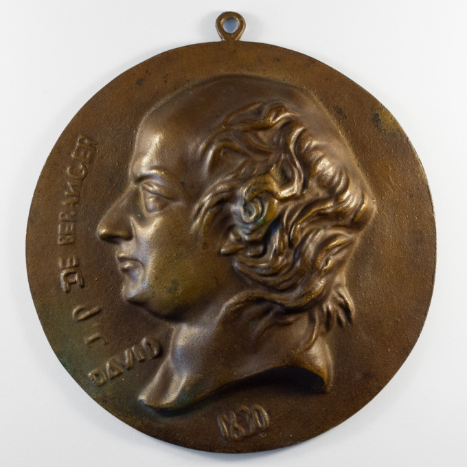 Medal - Large plaque - Pierre-Jean de Béranger - Signed by David d'Angers - obverse