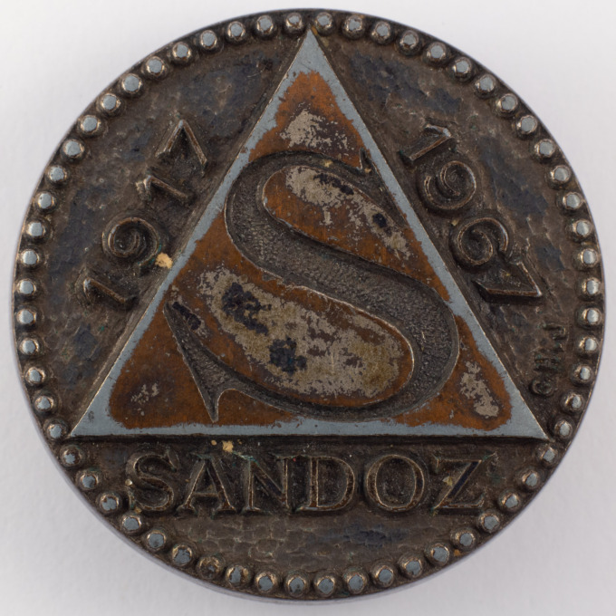 Sandoz Laboratories Jubilee Medal - 50 years - 1917-1967 - signed GH J. - obverse