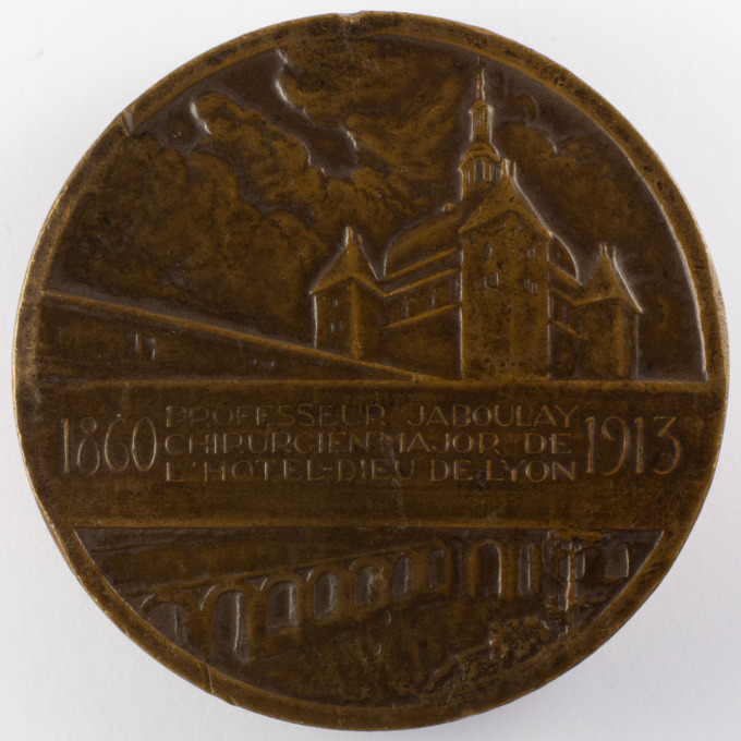 Médaille Professeur Mathieu Jaboulay - Hôtel-Dieu de Lyon - revers