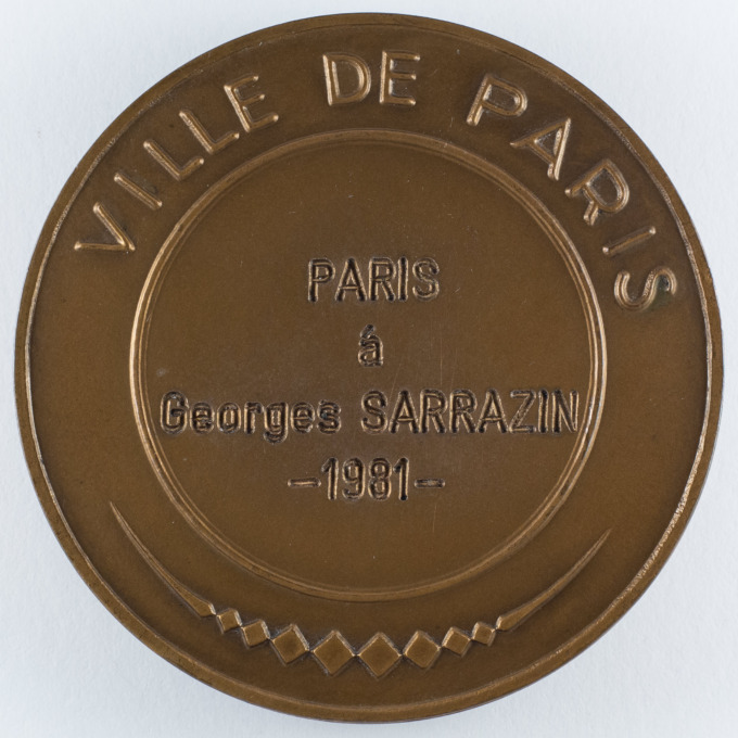 Médaille de la Ville de Paris - George SARRAZIN - 1981 - signée par M. Delannoy - revers