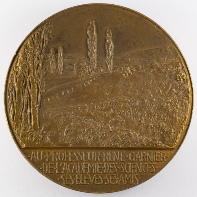 Medal of Professor René Garnier - French mathematician - by Henri Dropsy - reverse