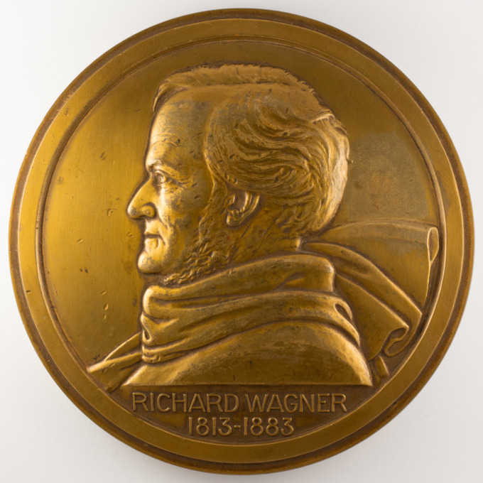 Grande médaille de Richard Wagner - 1813-1883 - signée par Lucien Bazor - avers