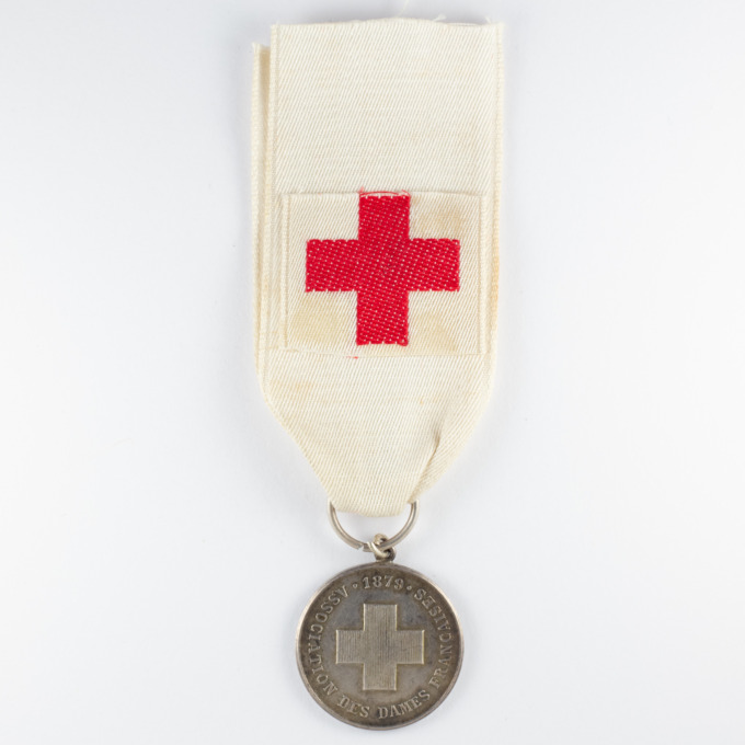 Médaille Association des Dames Françaises 1879 - Croix-Rouge - avers