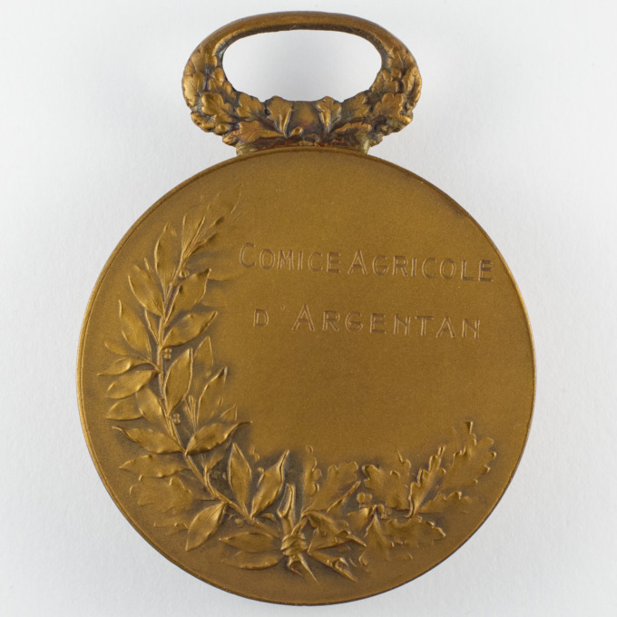 Médaille Comice agricole d'Argentan - Semeur et semeuse - par Louis Patriarche - revers