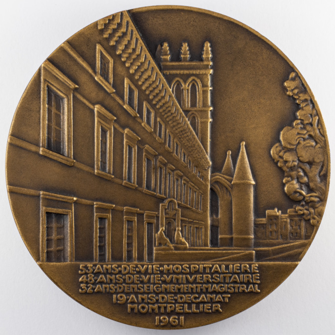 Gaston Giraud Medal - Faculty of Medicine of Montpellier - by Jean Vernon - reverse