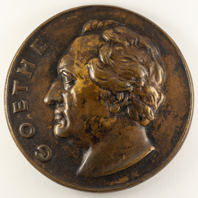 Médaille Johann Wolfgang von Goethe - Francfort - Signée par Adolf Jäger - avers